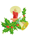 Christmas Candle Embroidery Design