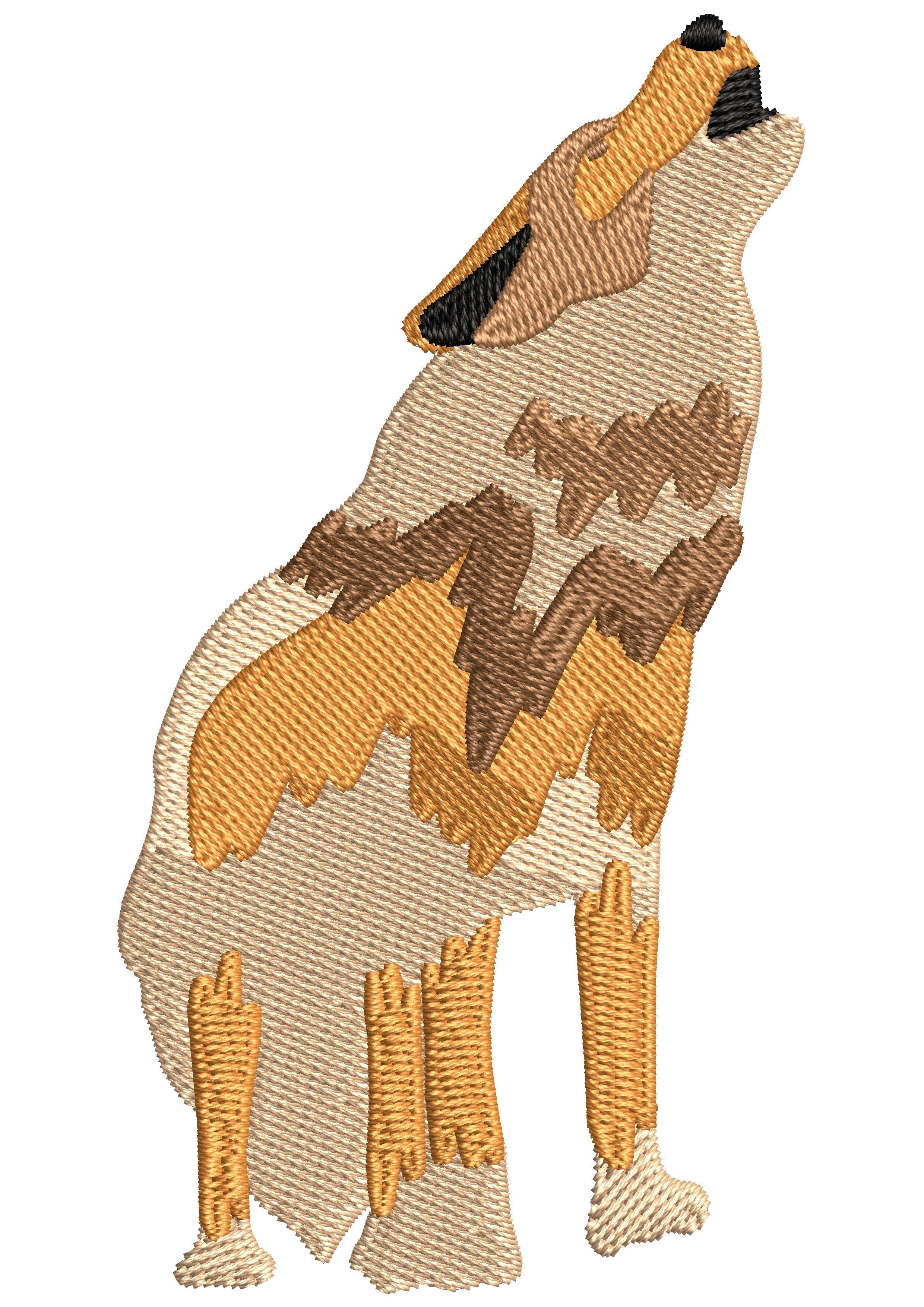 Wolf Alpha Embroidery Design