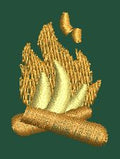 Stylized Campfire Emblem Embroidery Design