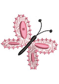 Pink Butterfly Embroidery Design