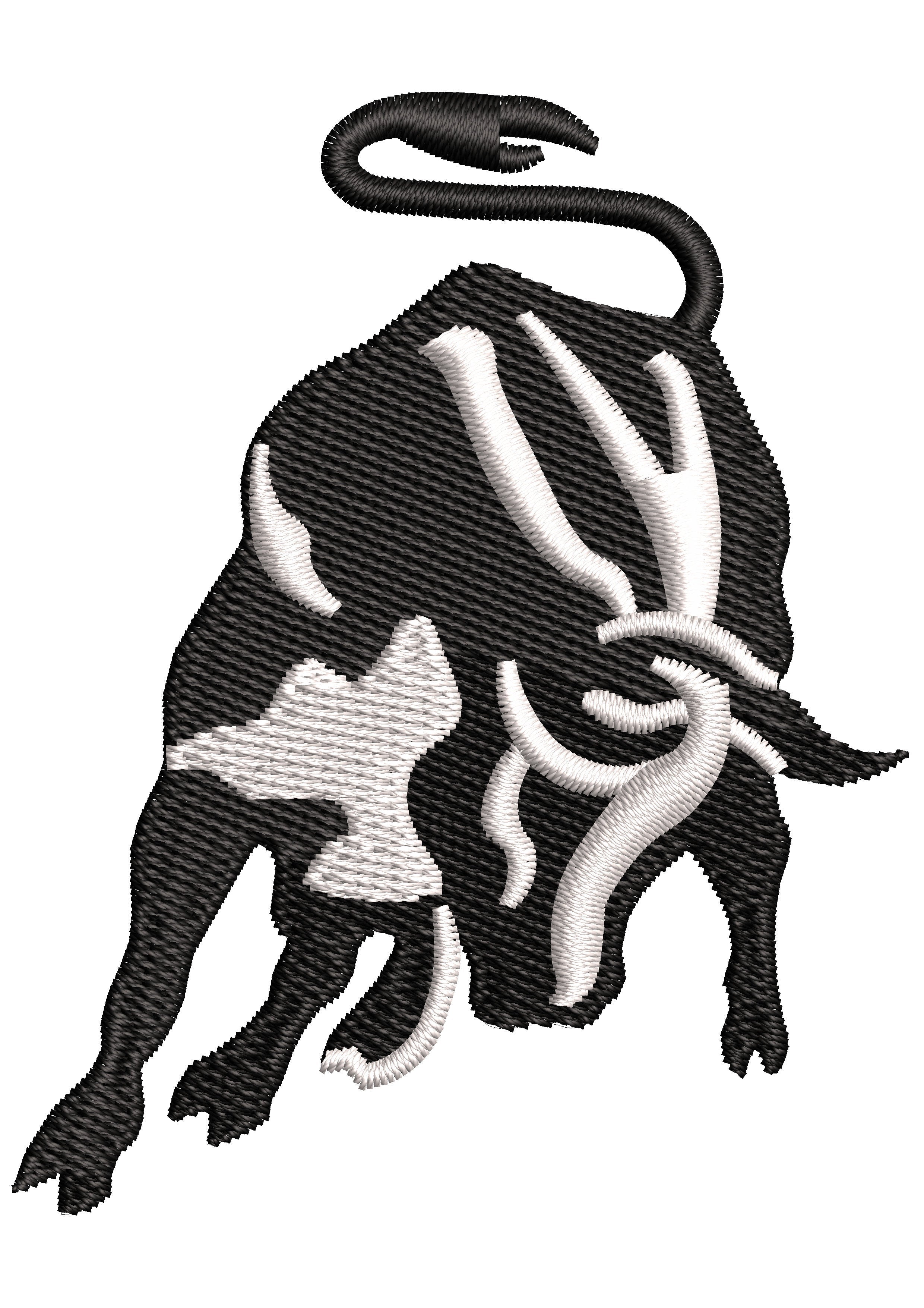 Black Bull Embroidery Design