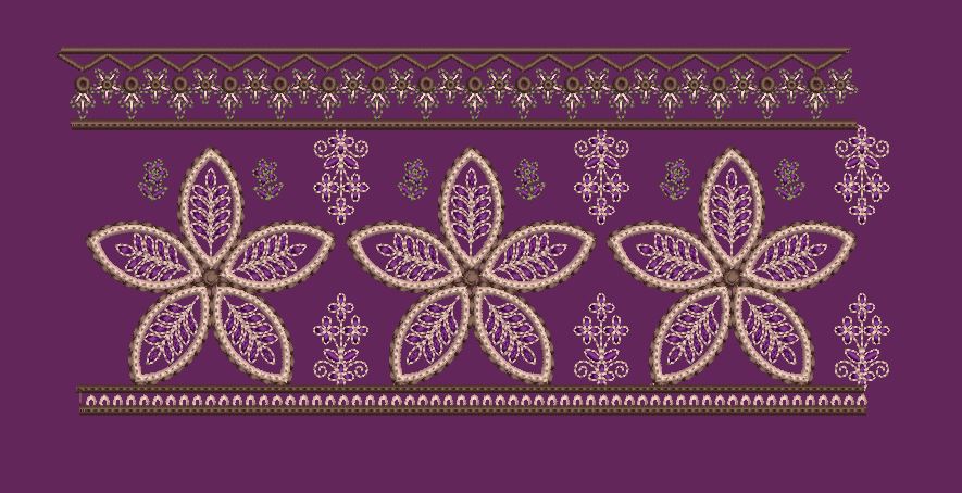 Trillium Lace Border Band Embroidery Design