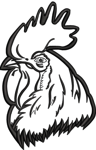 Rooster Embroidery Design