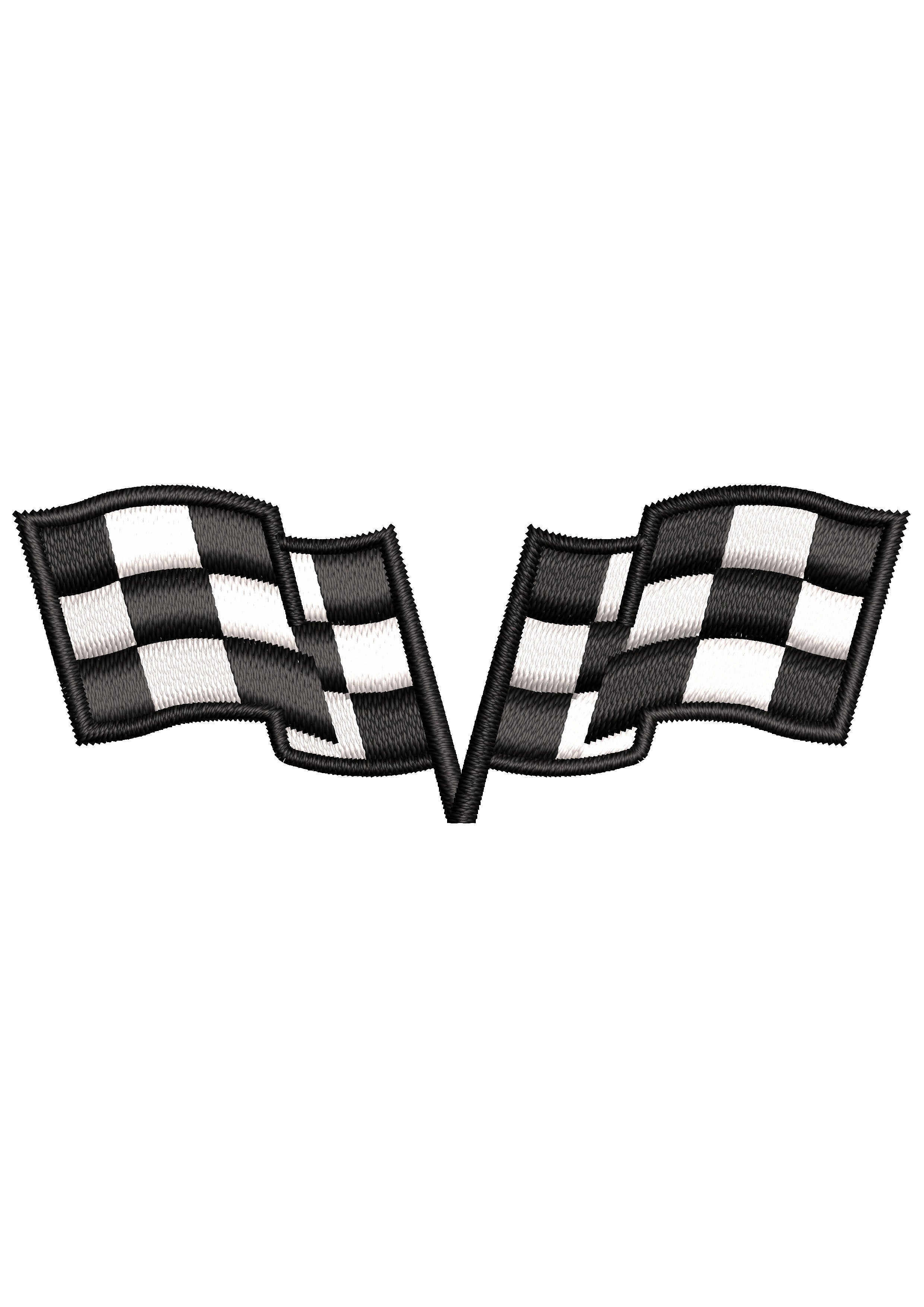 Flags Race Embroidery Design