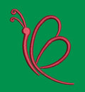 Minimalist Red Butterfly Line Art Embroidery Design