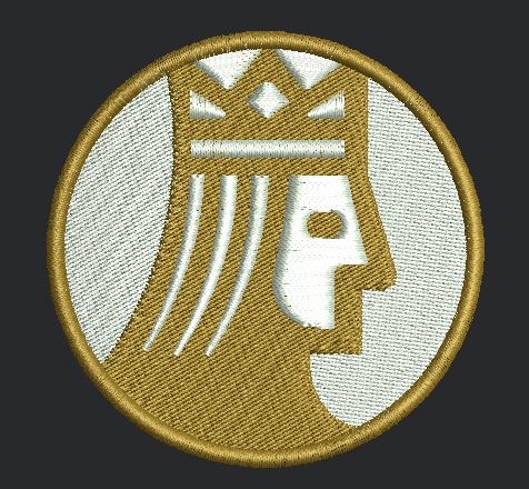 Monarch Profile Crest Embroidery Design