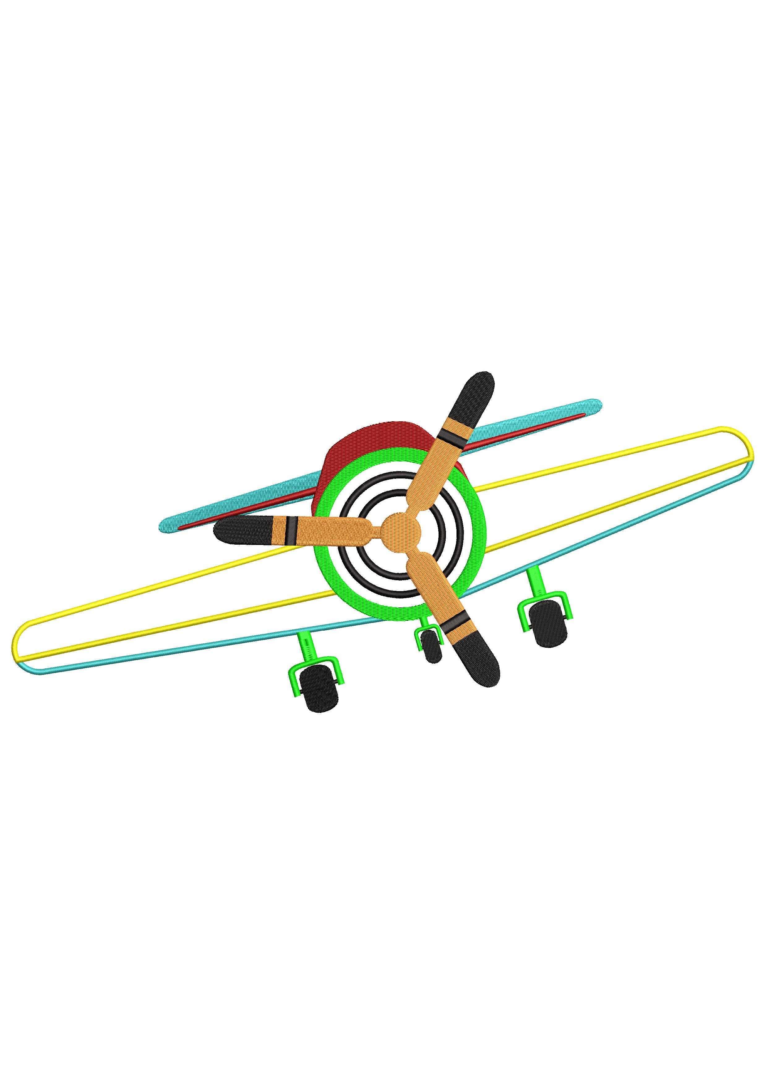 Plane Multi Embroidery Design