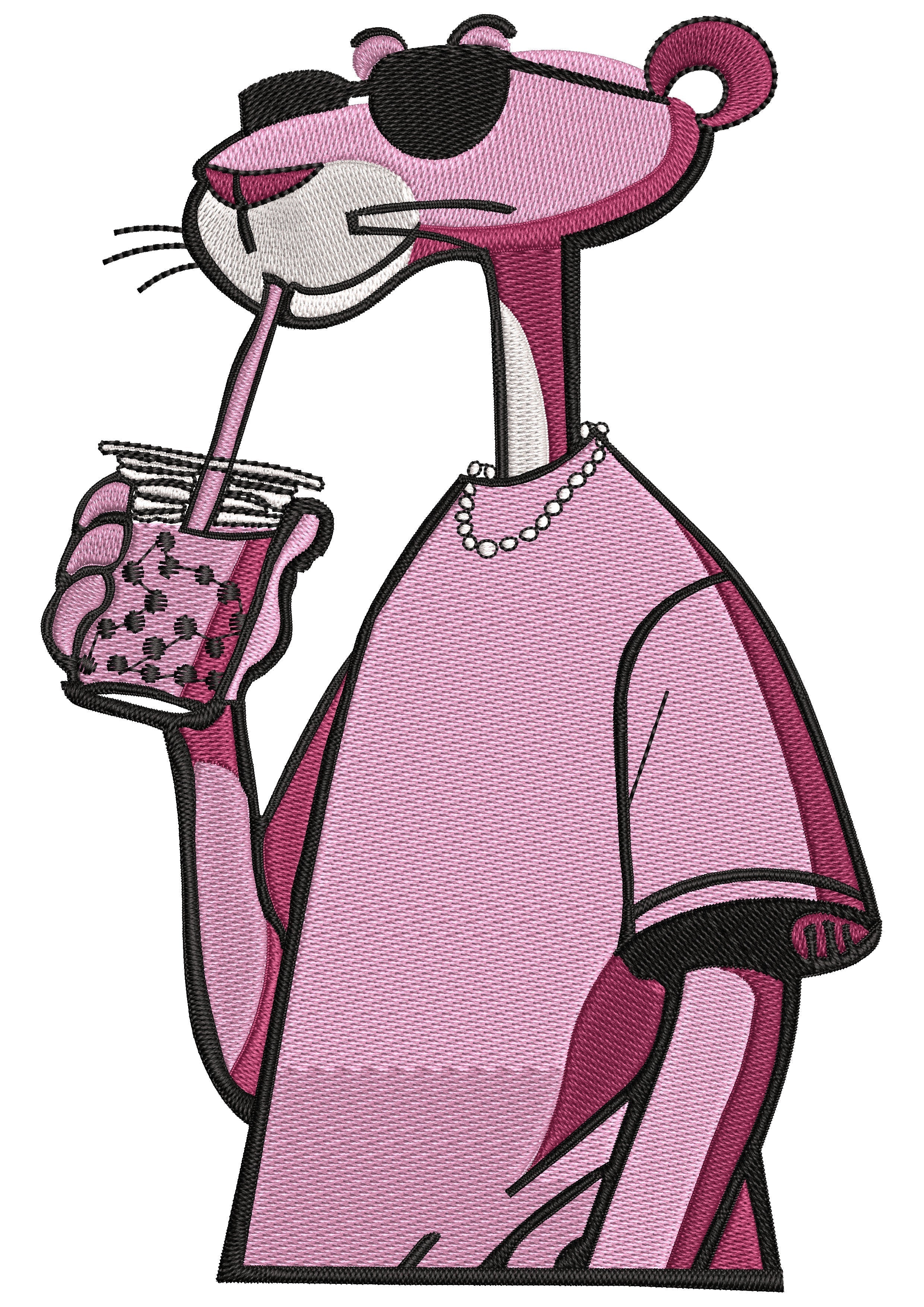 Pink Panther Embroidery Design