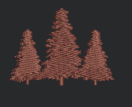 Trio Coniferous Forest Embroidery Design