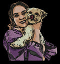 Girl With Cute Dog Embroidery Design