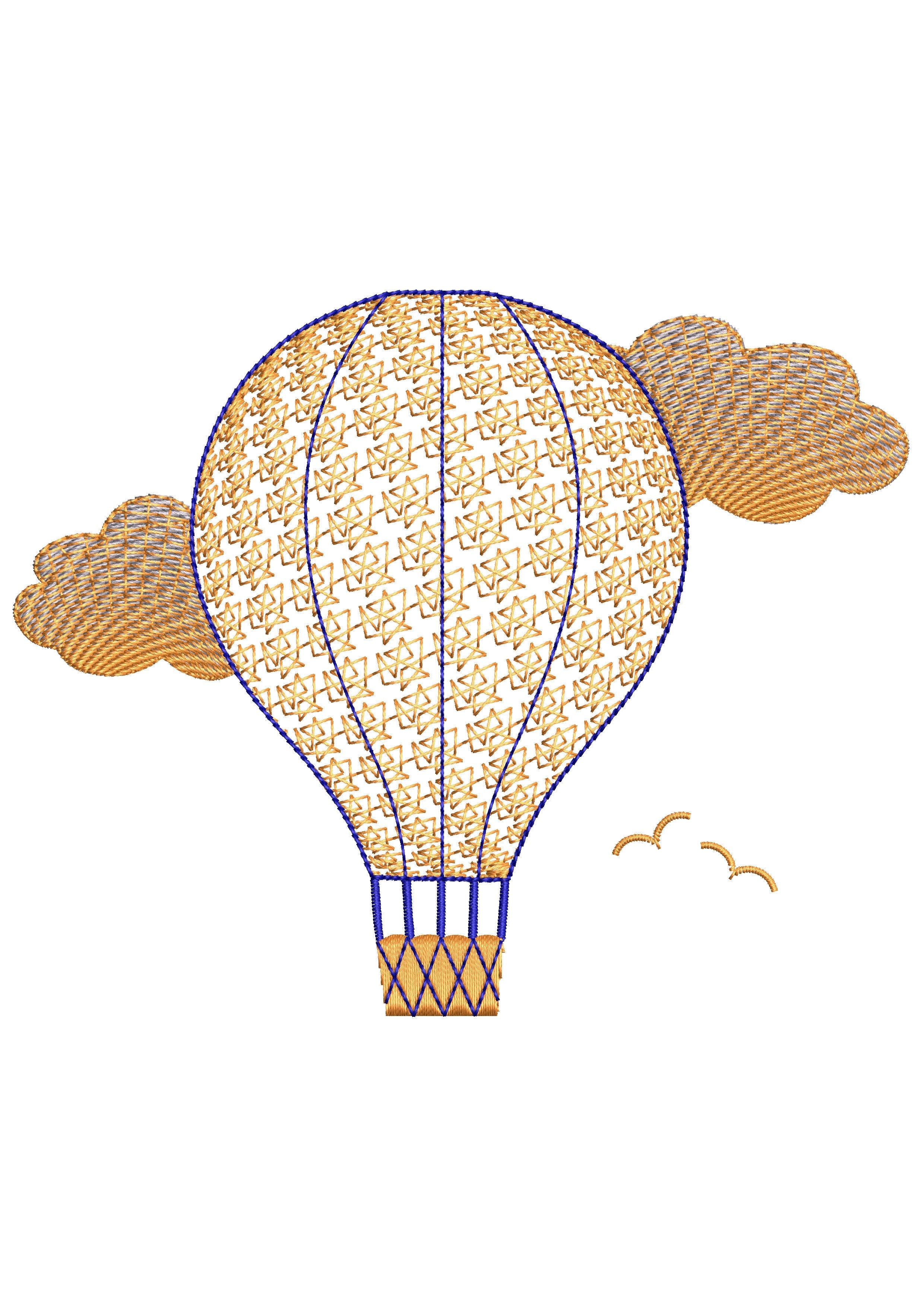 Fire Balloon Embroidery Design