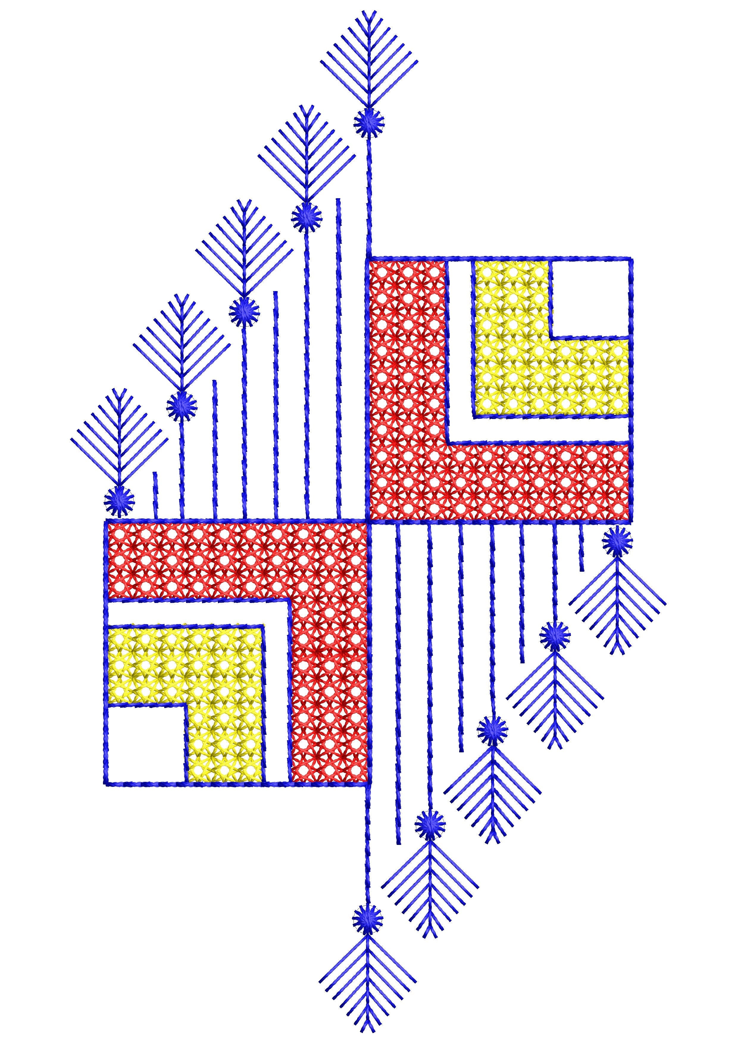 Geometric Cross Stitch Art Embroidery Design