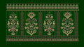 Vertical Pinstripe Floral Shrub Panel Embroidery Design