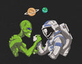 Alien Vs Astronaut Space Arm Wrestling Green & Grey Embroidery Design