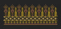 Gold And Purple Ornate Endless Border Embroidery Design