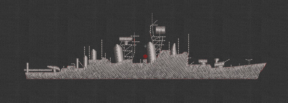 Ship Embroidery Design