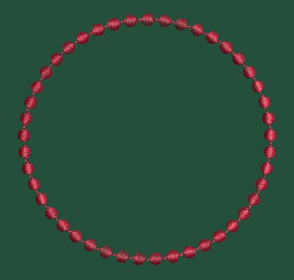 Stylized Circle in Red Embroidery Design