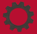 Industrial Cog Silhouette Embroidery Design