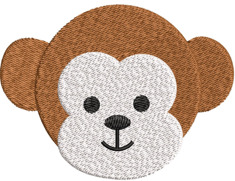 Monkey Face Embroidery Design