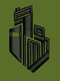 Abstract Geometric Emblem Embroidery Design