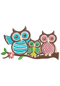 Owls Embroidery Design