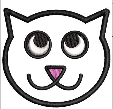 Cat Face Embroidery Design