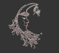 Moon Embroidery Design