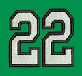 Numbered Block Twenty Two Embroidery Design