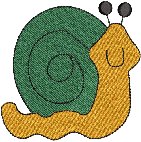 Snail Embroidery Design