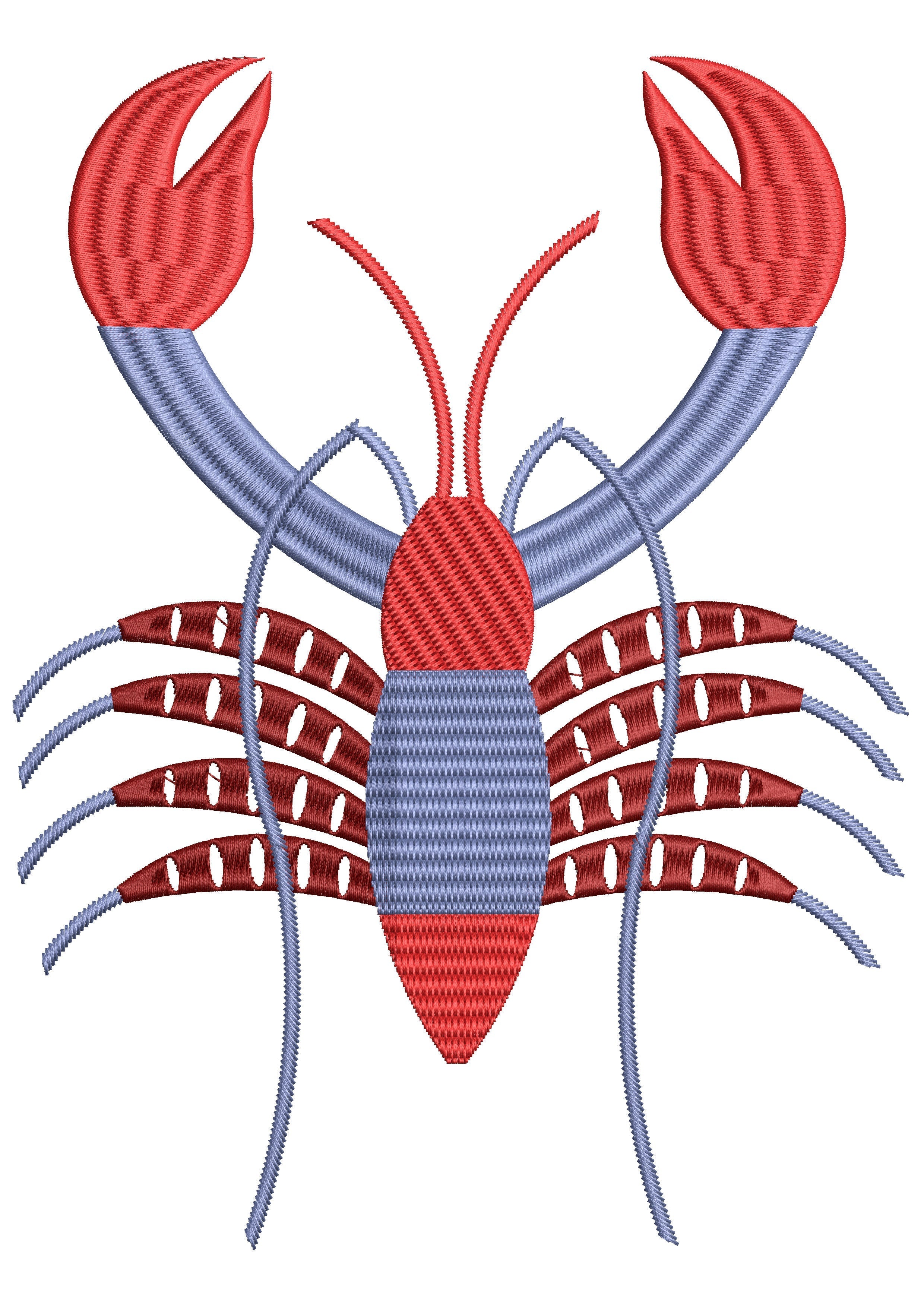 Ocean Crab Embroidery Design