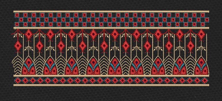 Floral Jacquard Woven Redgolden Flower Embroidery Design