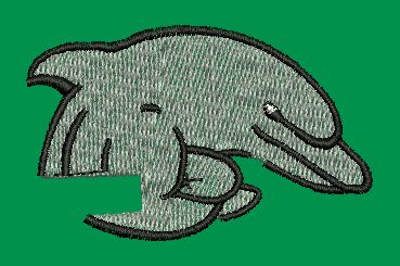 Leaping Marine Silhouette Embroidery Design