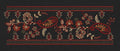 Paisley Floral Vine Border Black, Red & Gold Embroidery Design