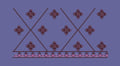 Geometric Diamond Floral Lattice Embroidery Design
