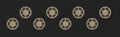 Stars In Curve Line Embroidery Design