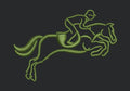 Horse and Rider Jumping Embroidery Design