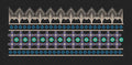 Arched Crown and Diamond Border Embroidery Design