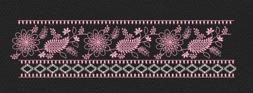 Floral Paisley Vine Border Embroidery Design