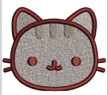Cat Face Embroidery Design