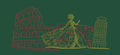 Italian Landmark Lineart Embroidery Design