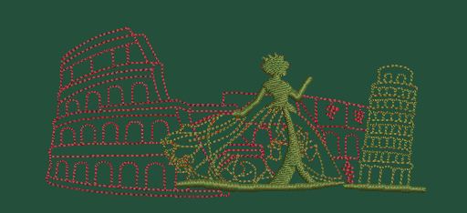 Italian Landmark Lineart Embroidery Design