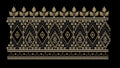Gold Geometric Diamond and Floral Border Embroidery Design