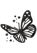 Heart Butterfly Embroidery Design