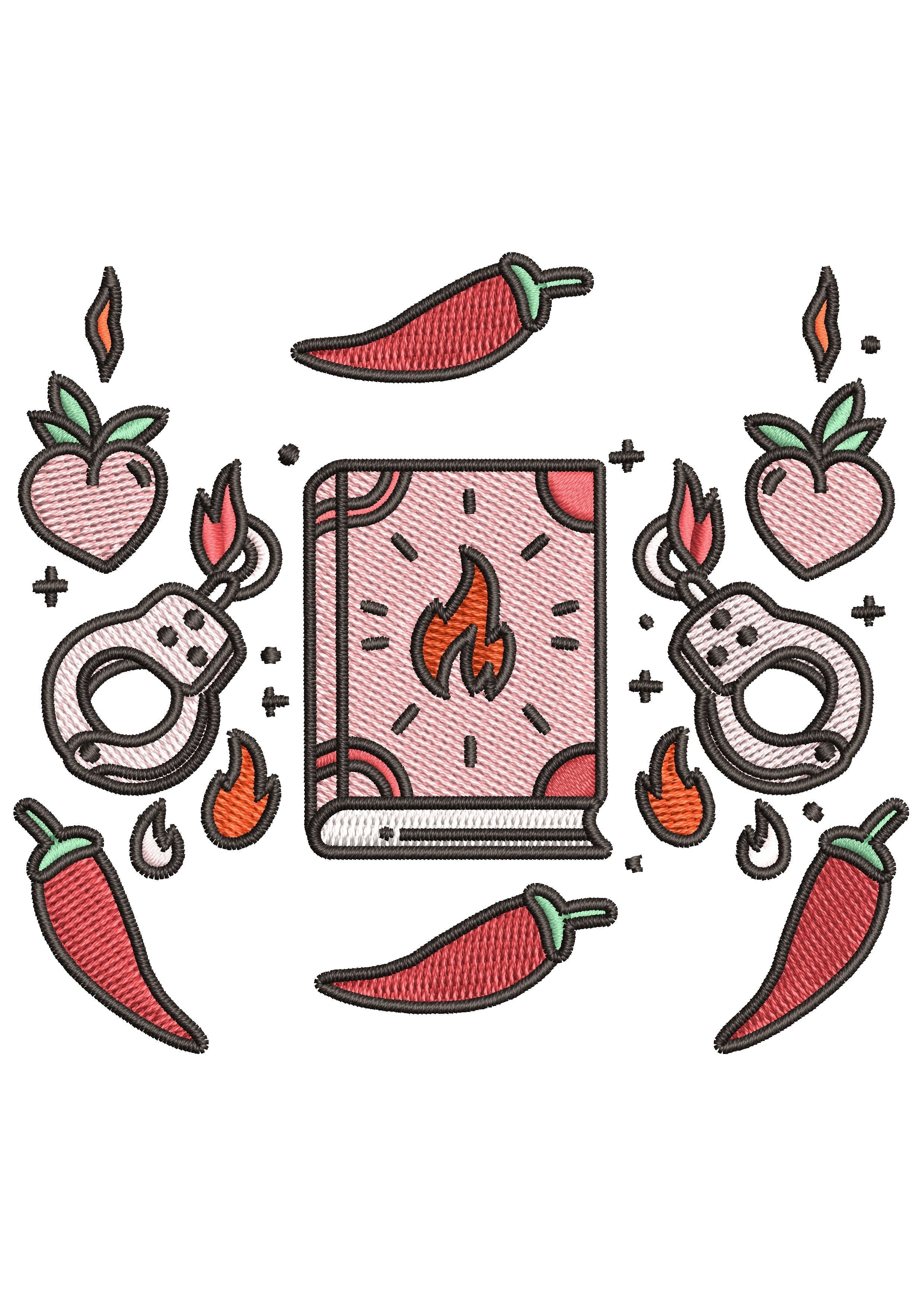 Hot Book Embroidery Design