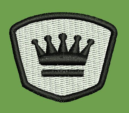 Crowned Shield Crest Embroidery Design
