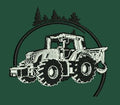 Tractor Forest Emblem Embroidery Design