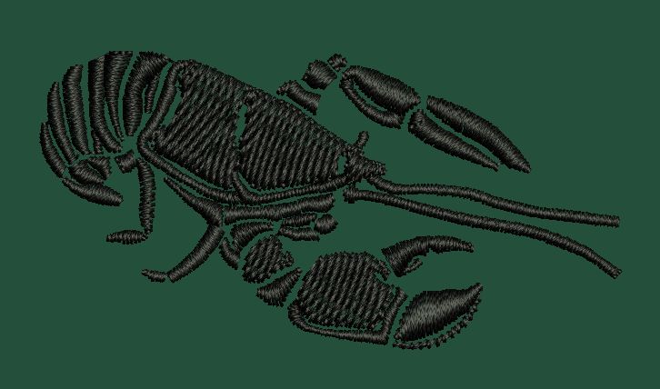 Crawfish Silhouette Embroidery Design