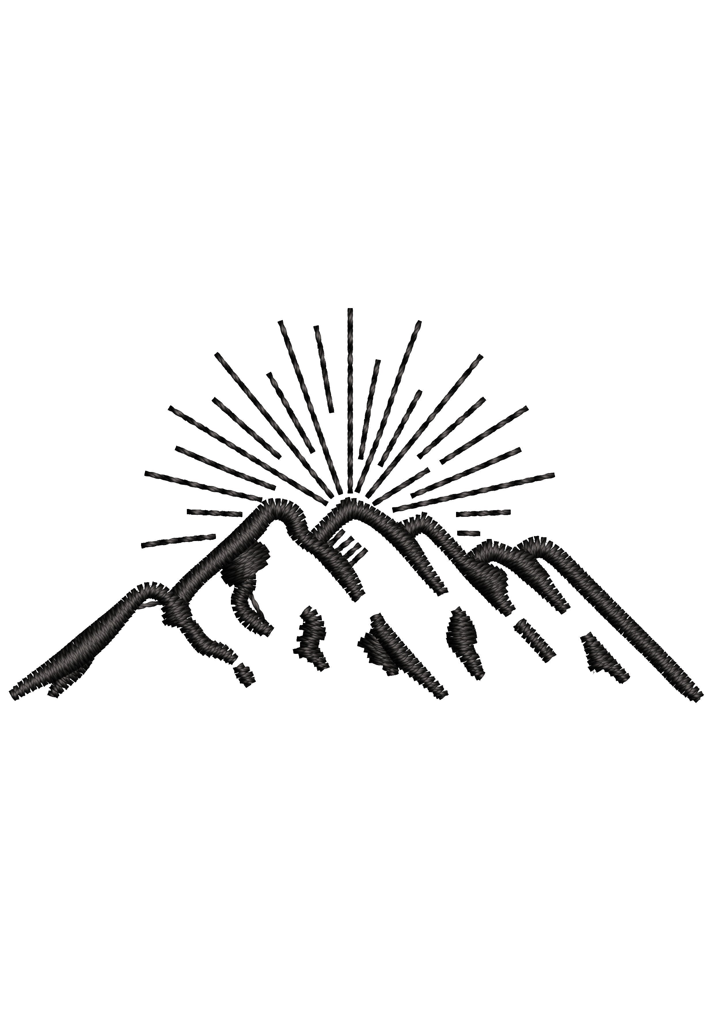 Mountain Sun Embroidery Design