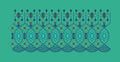 Turquoise Geo Floral Border Embroidery Design
