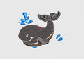 Whale Embroidery Design